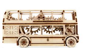 Lume miniaturala de lemn London bus