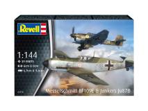 Aeromodel Messerschmitt Bf109E si Junkers Ju87B Stuka
